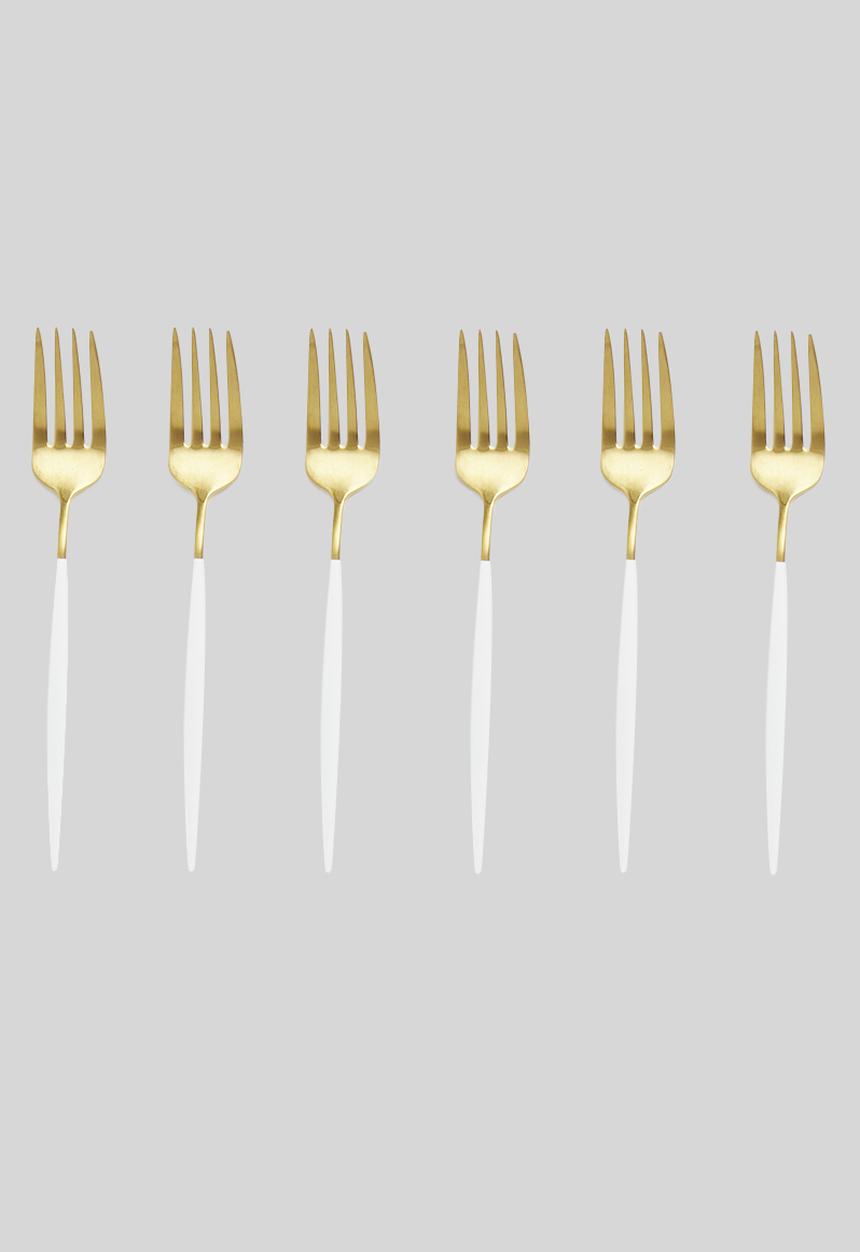 Jenna Clifford - Satin cake fork set of 6- gold 