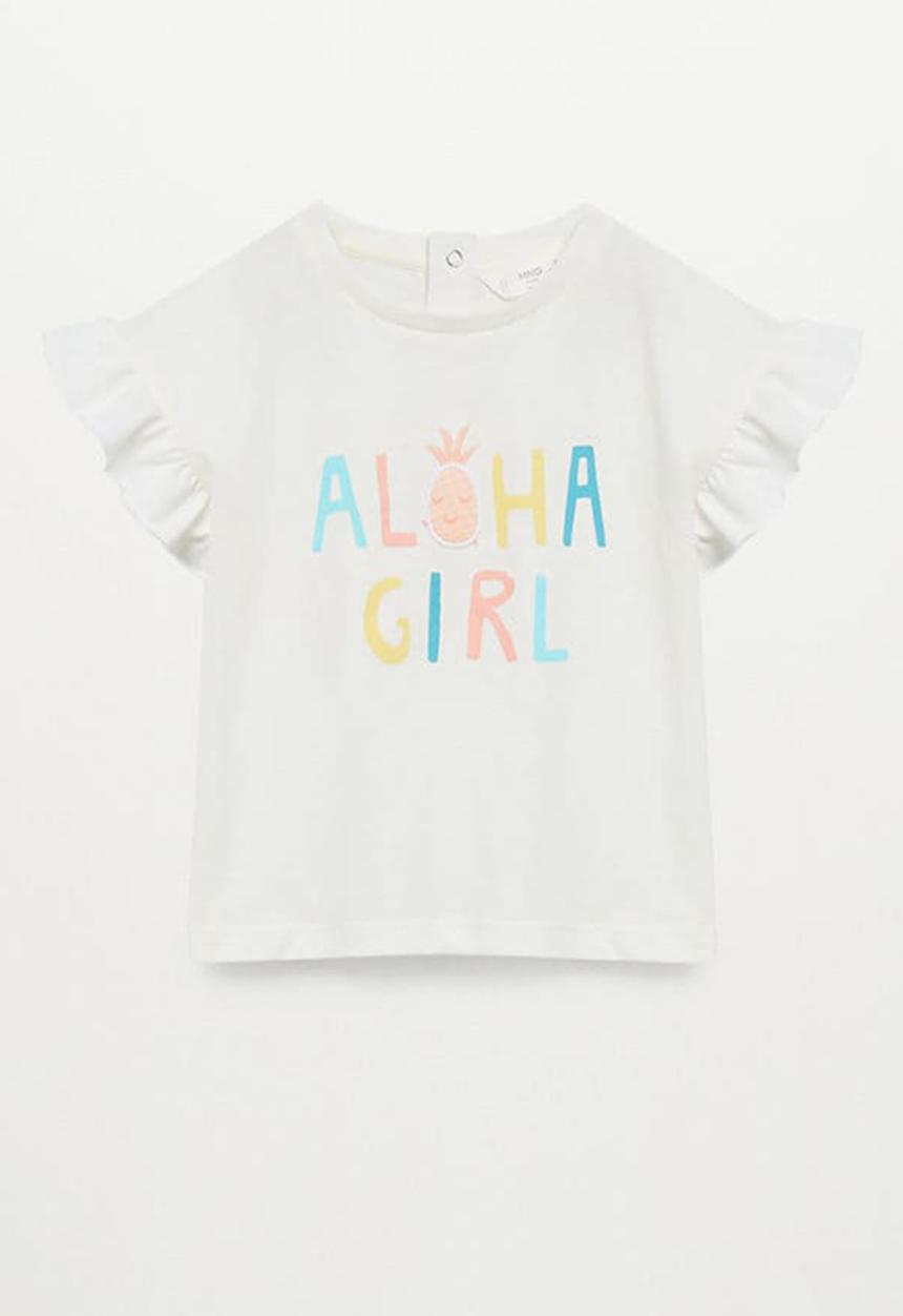 MANGO - T-shirt aloha - white