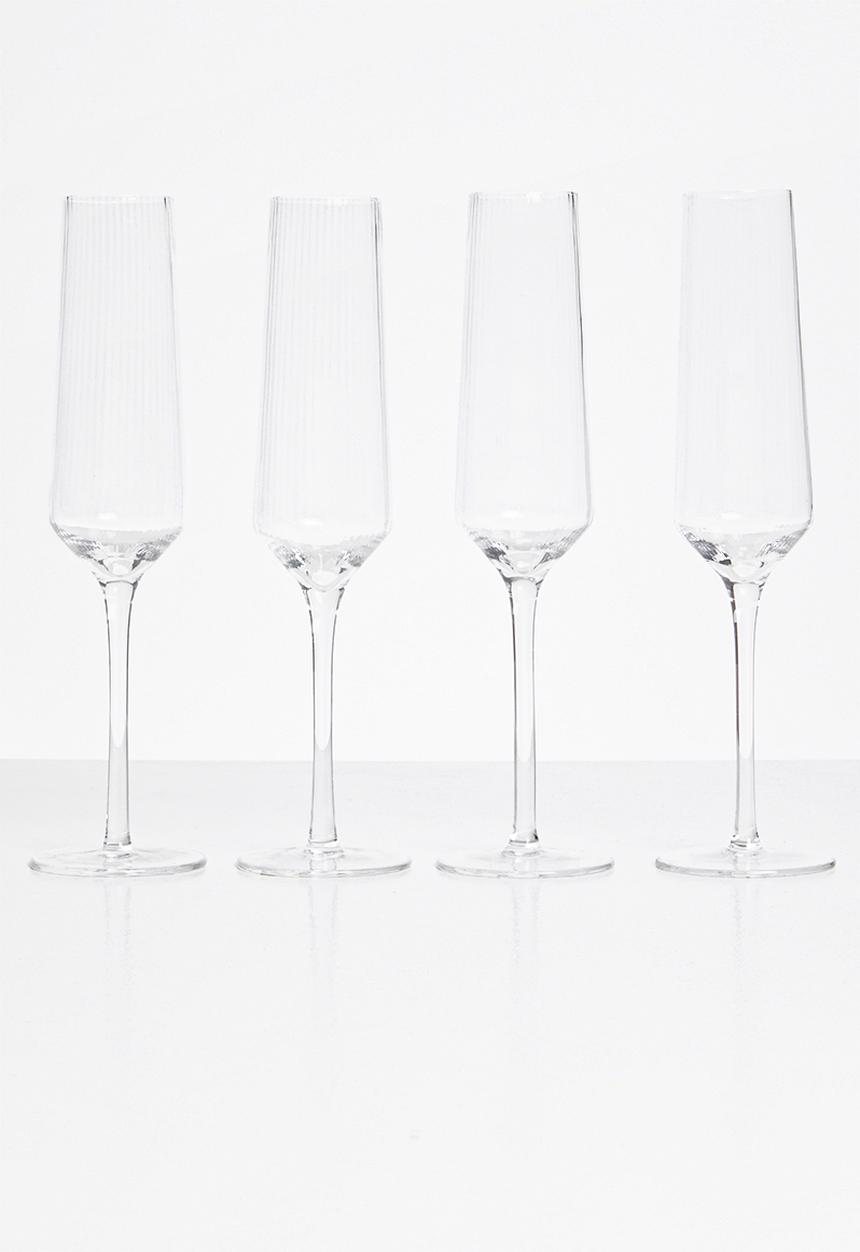 Sixth Floor - Citrine champagne flute set of 4-clear 