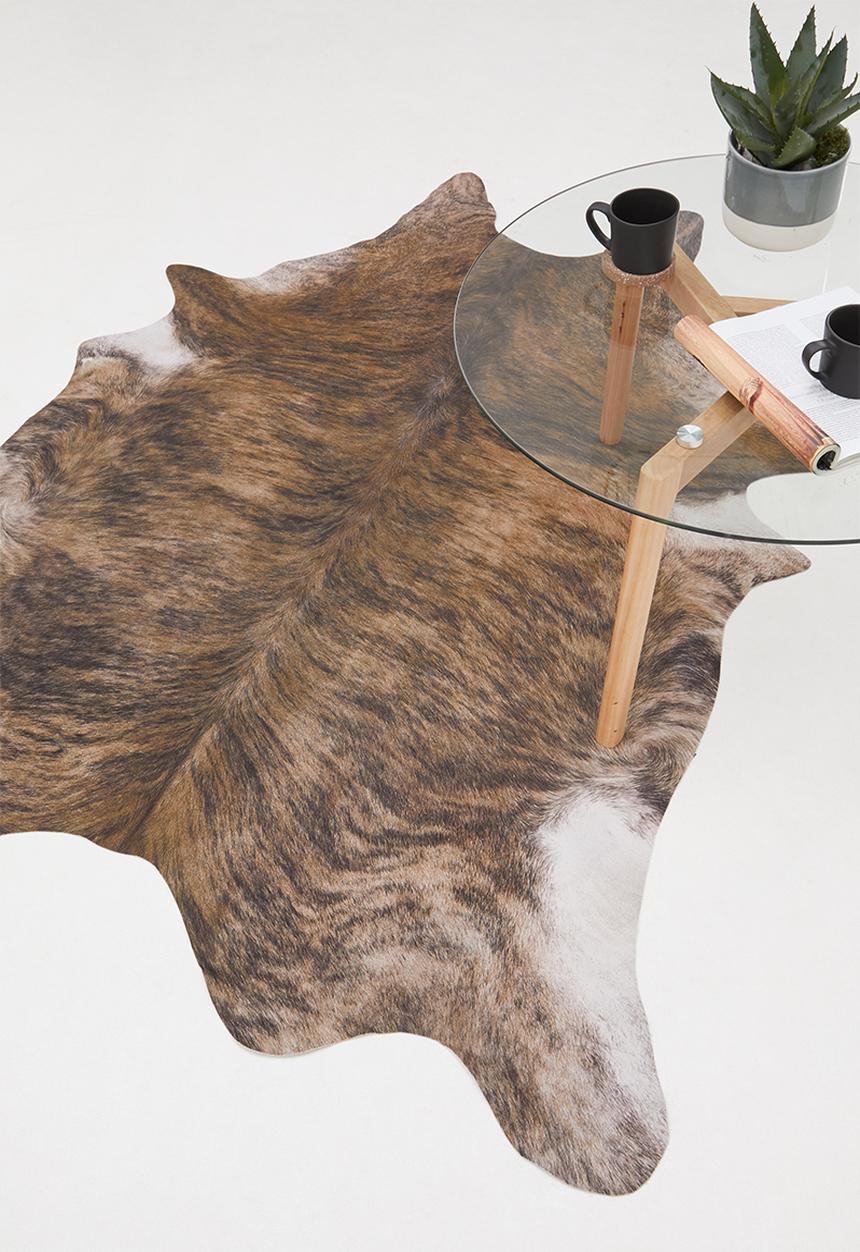 Sixth Floor - Faux cow hide rug - brown & white