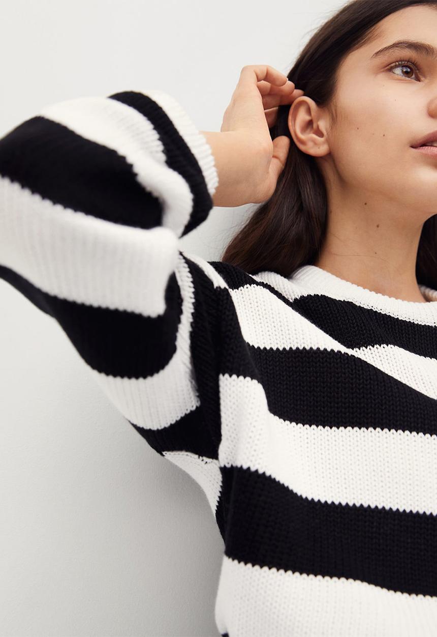 MANGO - Sweater kodak - black/white