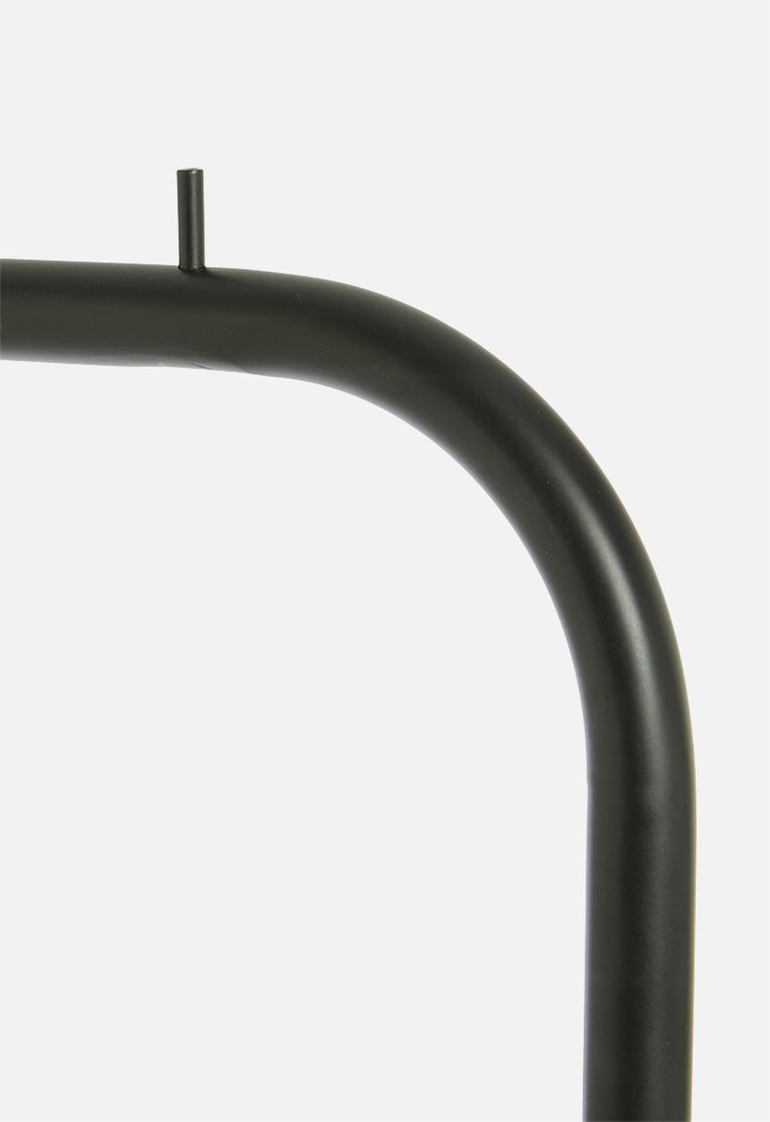 Sixth Floor - Iron clothing rack with bamboo middle shelf - black