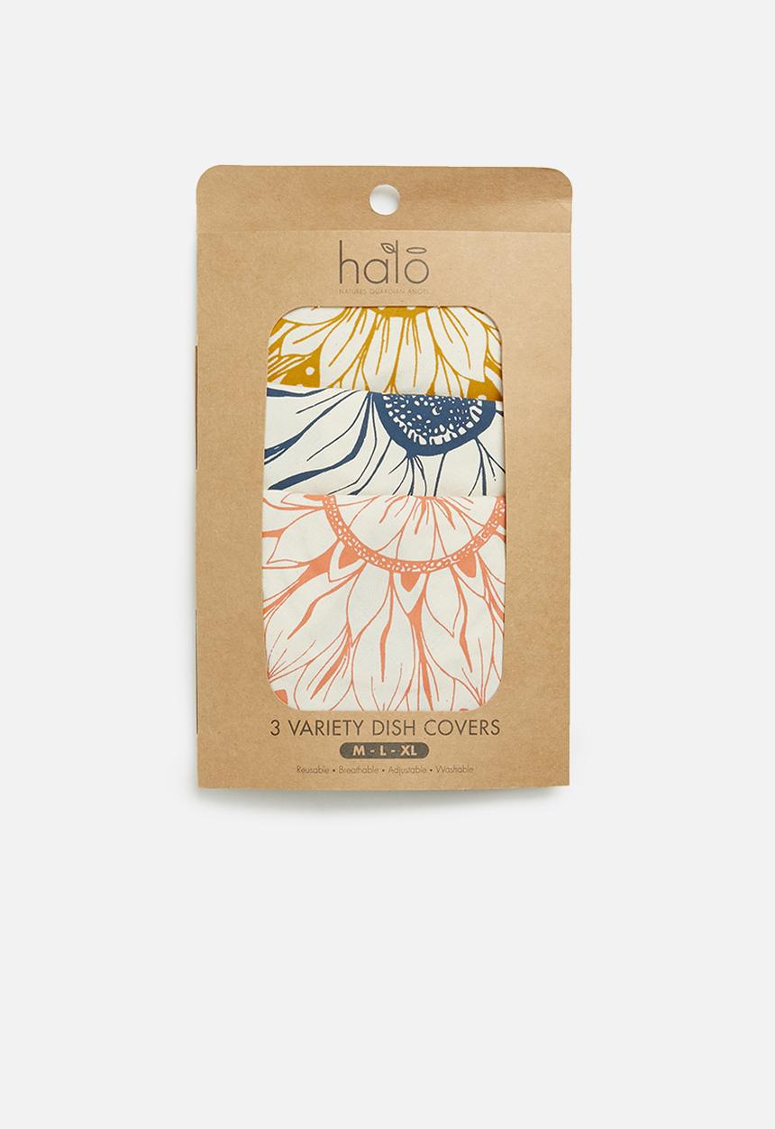 Halo Dish Covers - Dish and bowl cover large set of 3 - edible flowers - multi