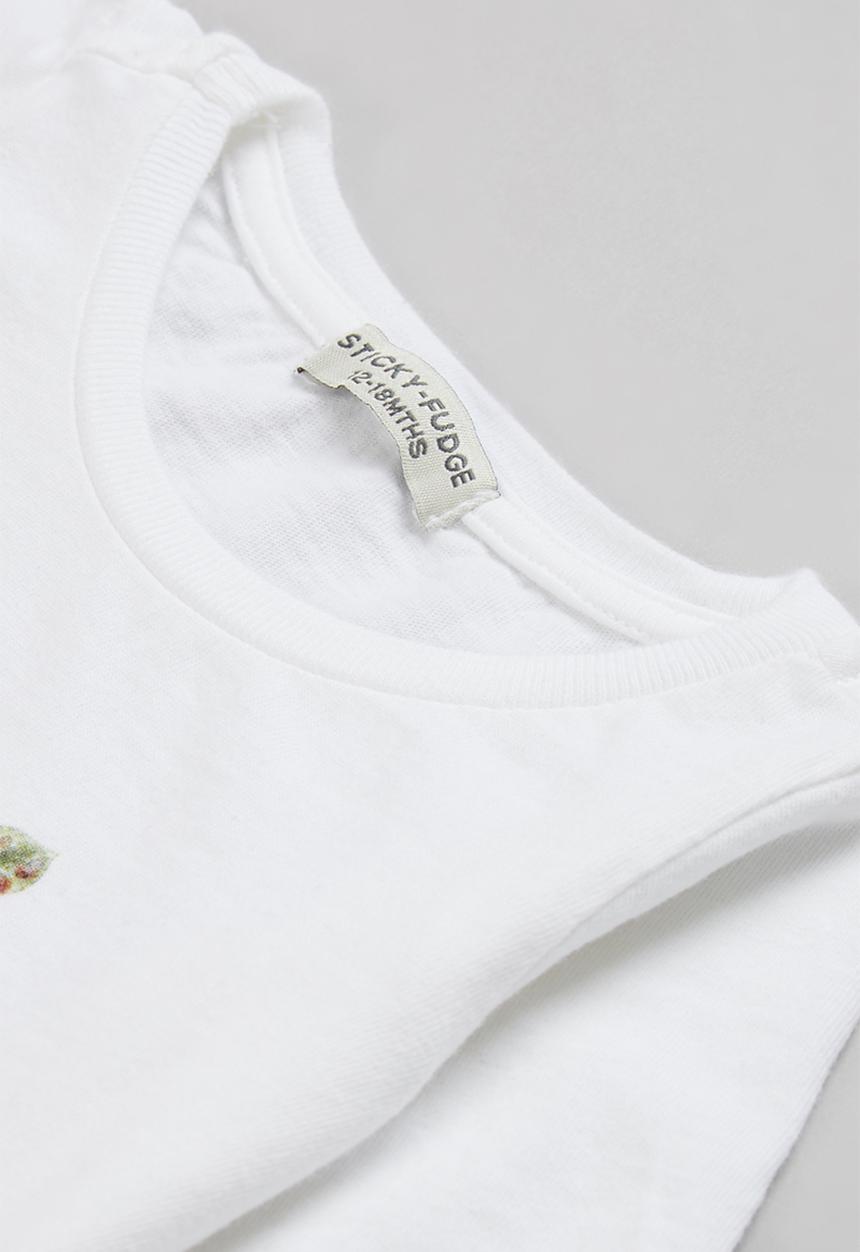 Sticky Fudge - 2 pack dotted stripe tee - grey & orchid