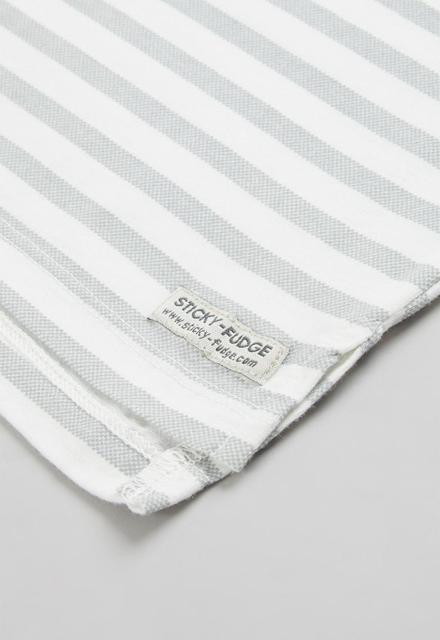 Sticky Fudge - 2 pack dotted stripe tee - grey & orchid