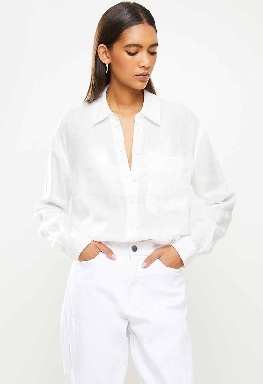 MANGO - Shirt lino - natural