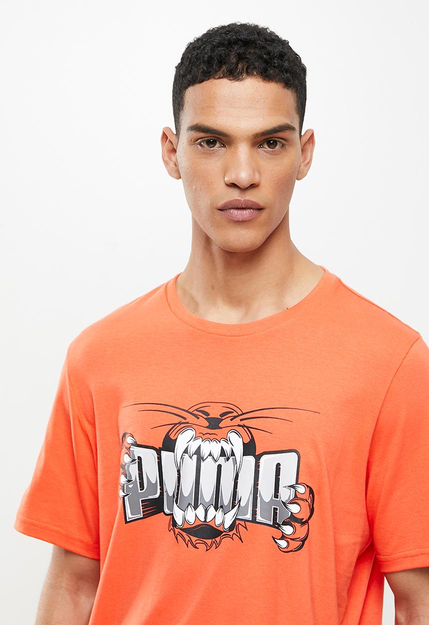 PUMA - Graphic tee logo play - tigerlily