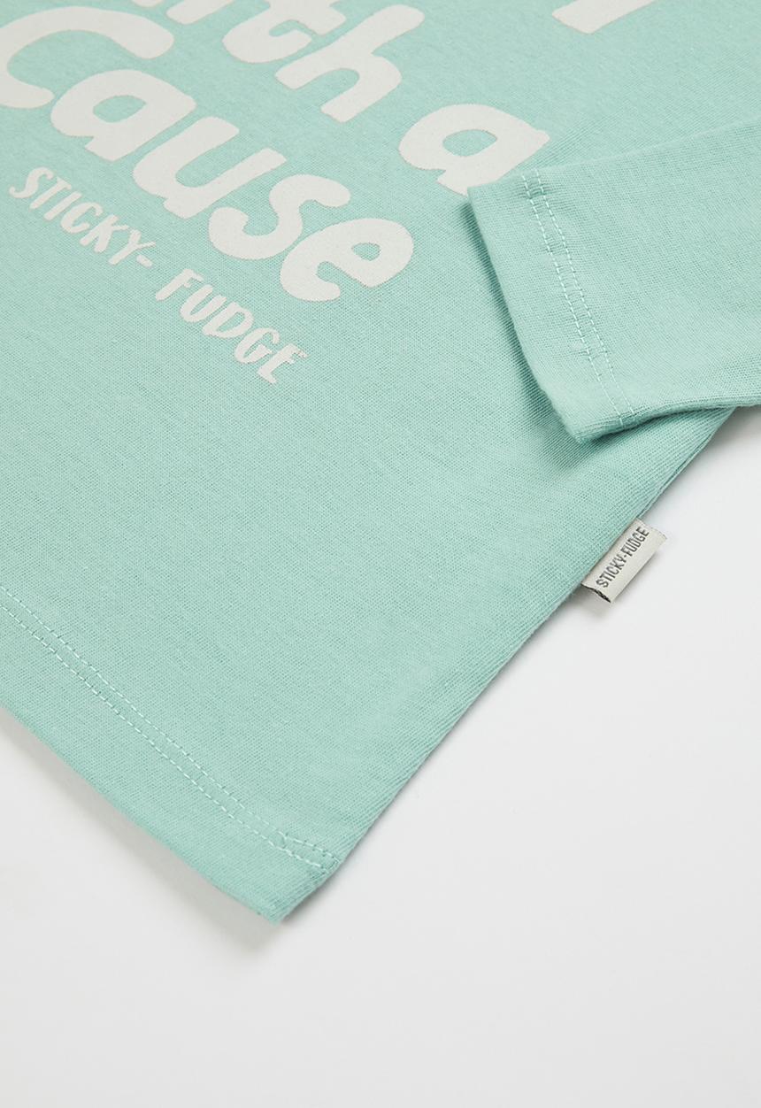 Sticky Fudge - Rebel with a cause tee - aqua