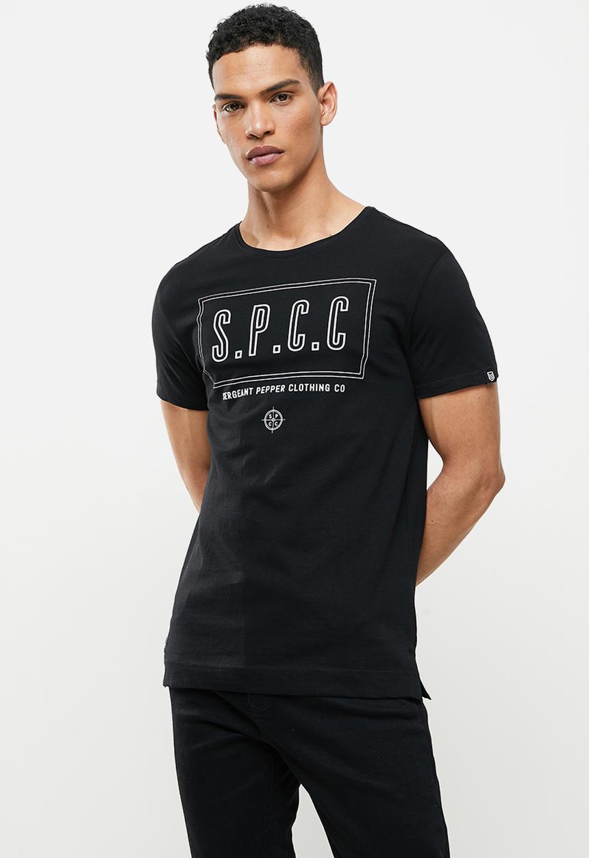 S.P.C.C - Locke side slit straight hem tee - black