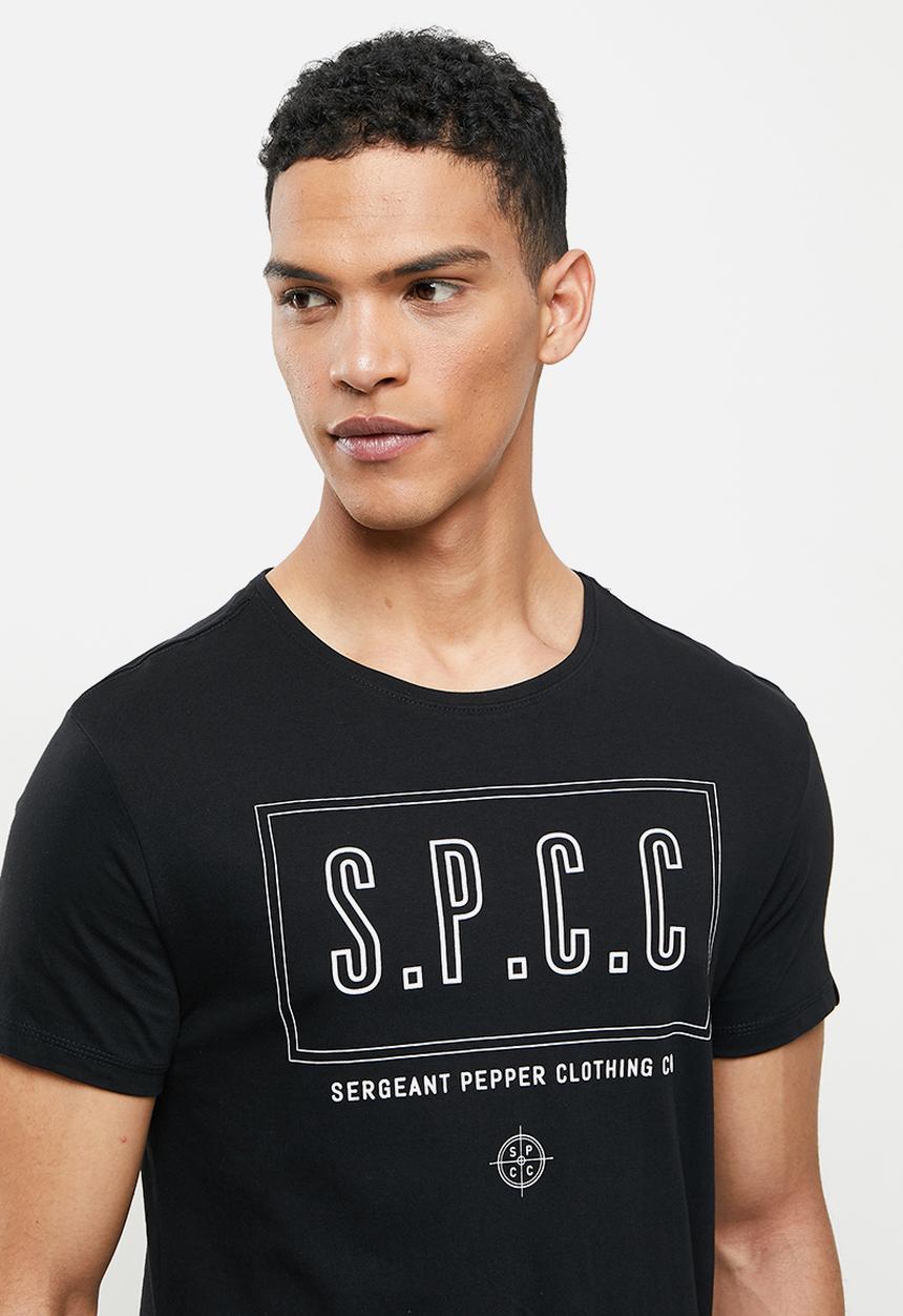 S.P.C.C - Locke side slit straight hem tee - black
