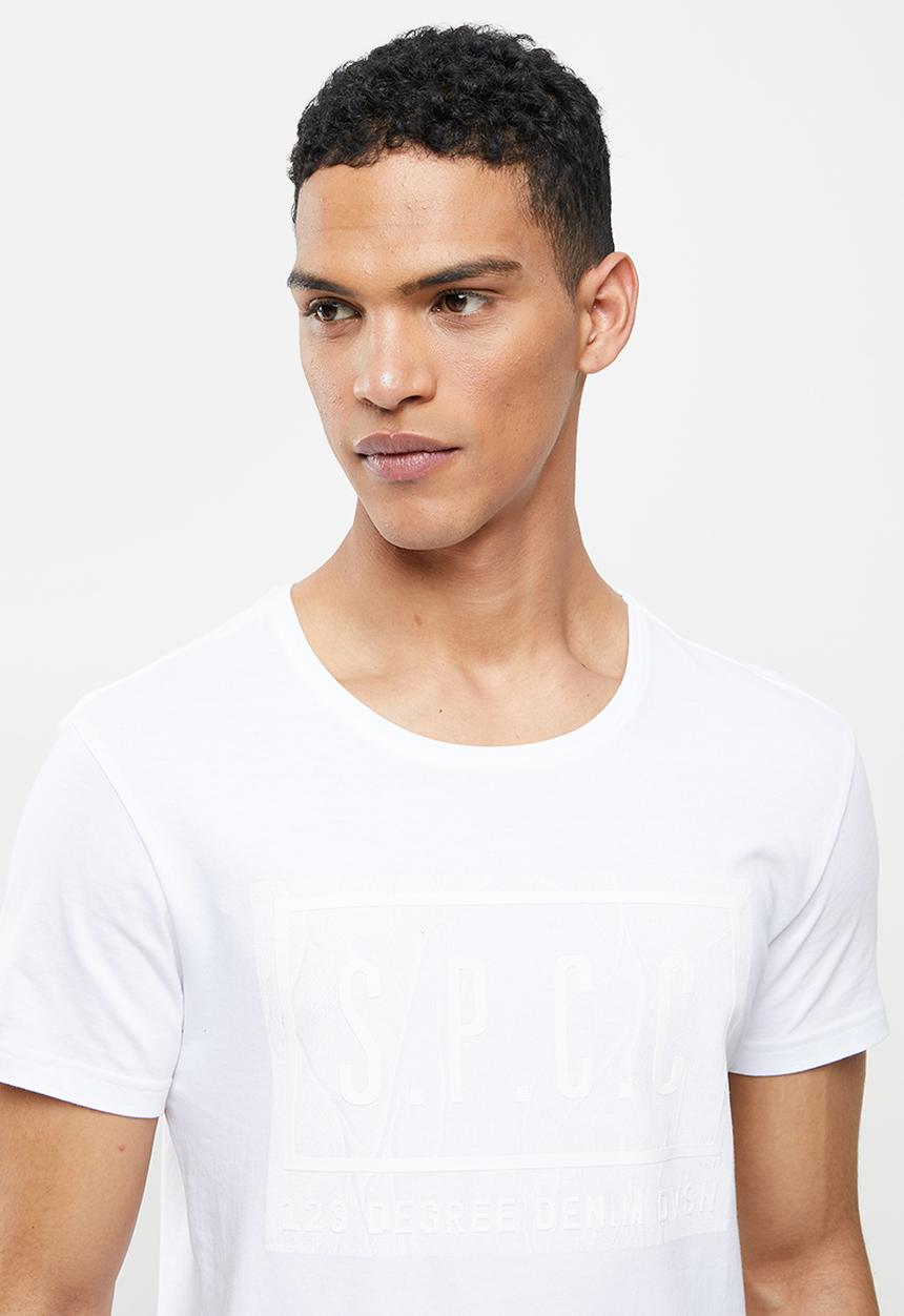 S.P.C.C - Ezra side slit straight hem tee - optical white