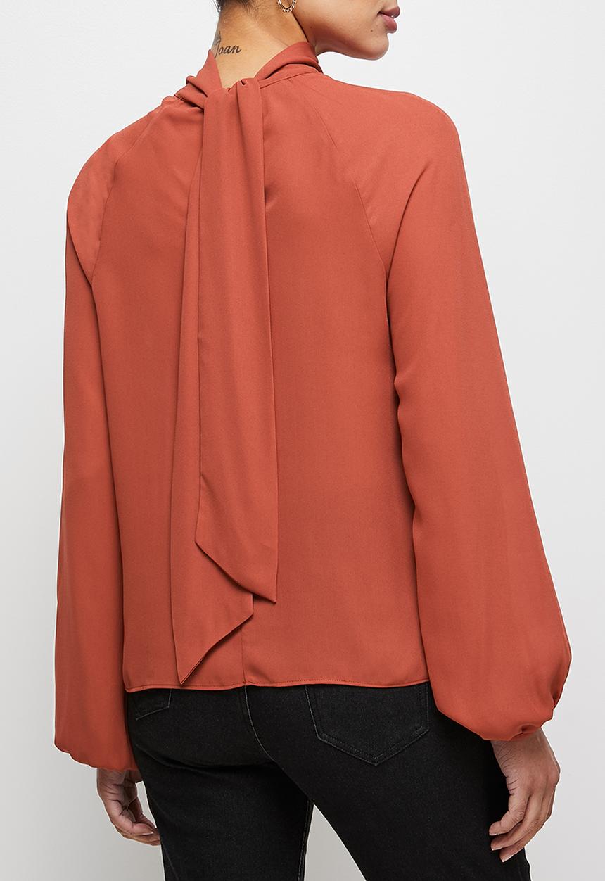 MILLA - Raglan turtle blouse with tie - rust2