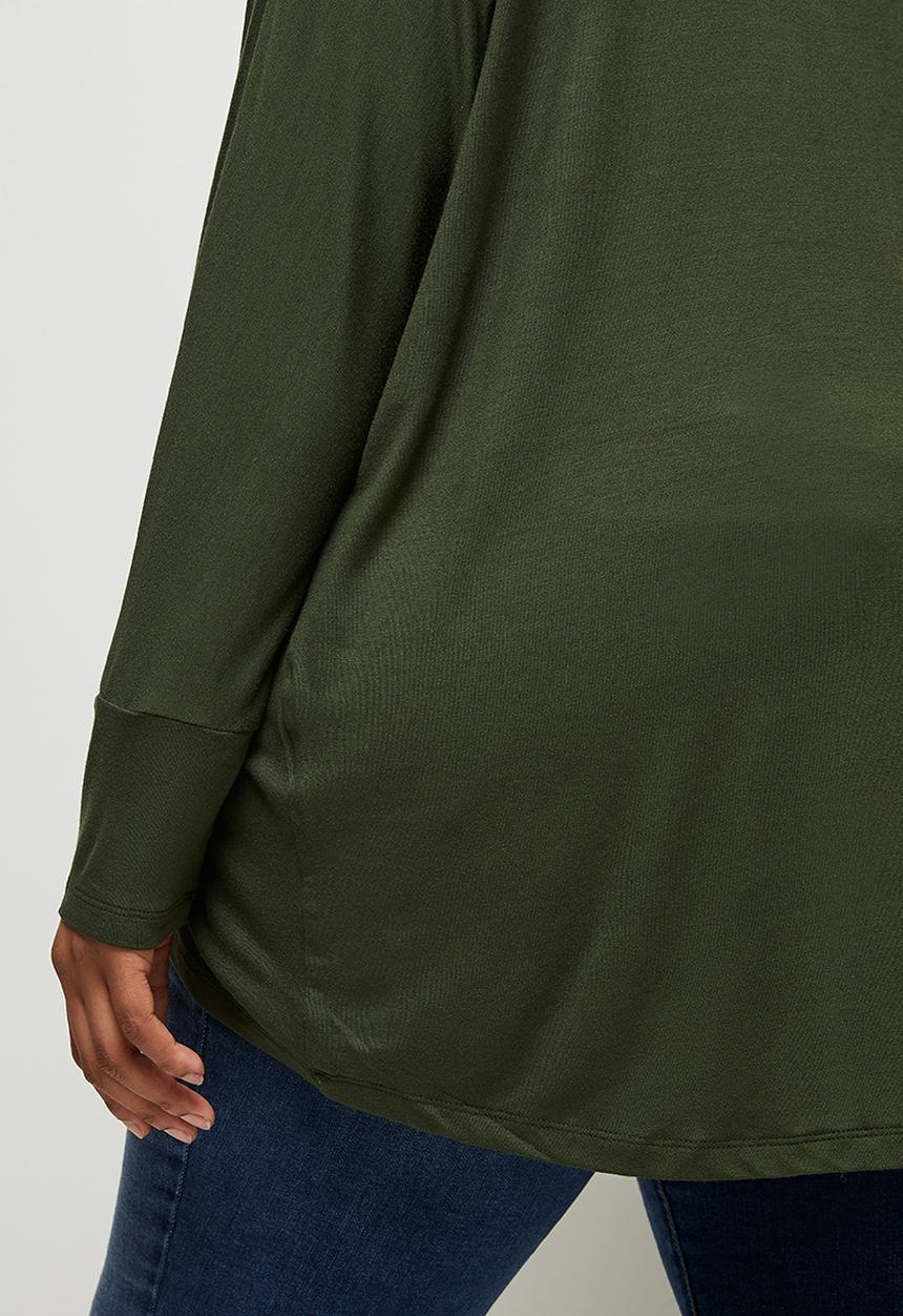 edit Plus - Conscious v-neck dolman boxy tee - military