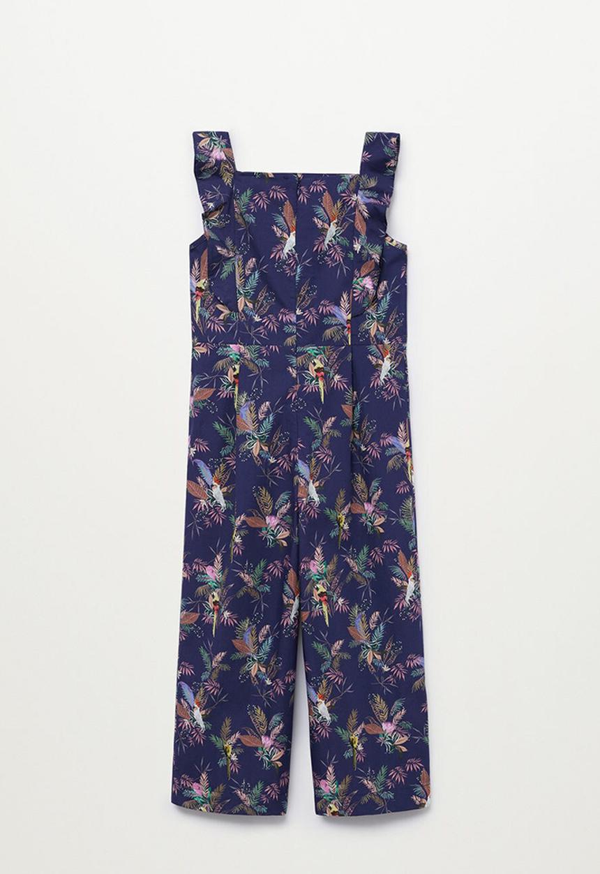 MANGO - Cotton print jumpsuit  - blue