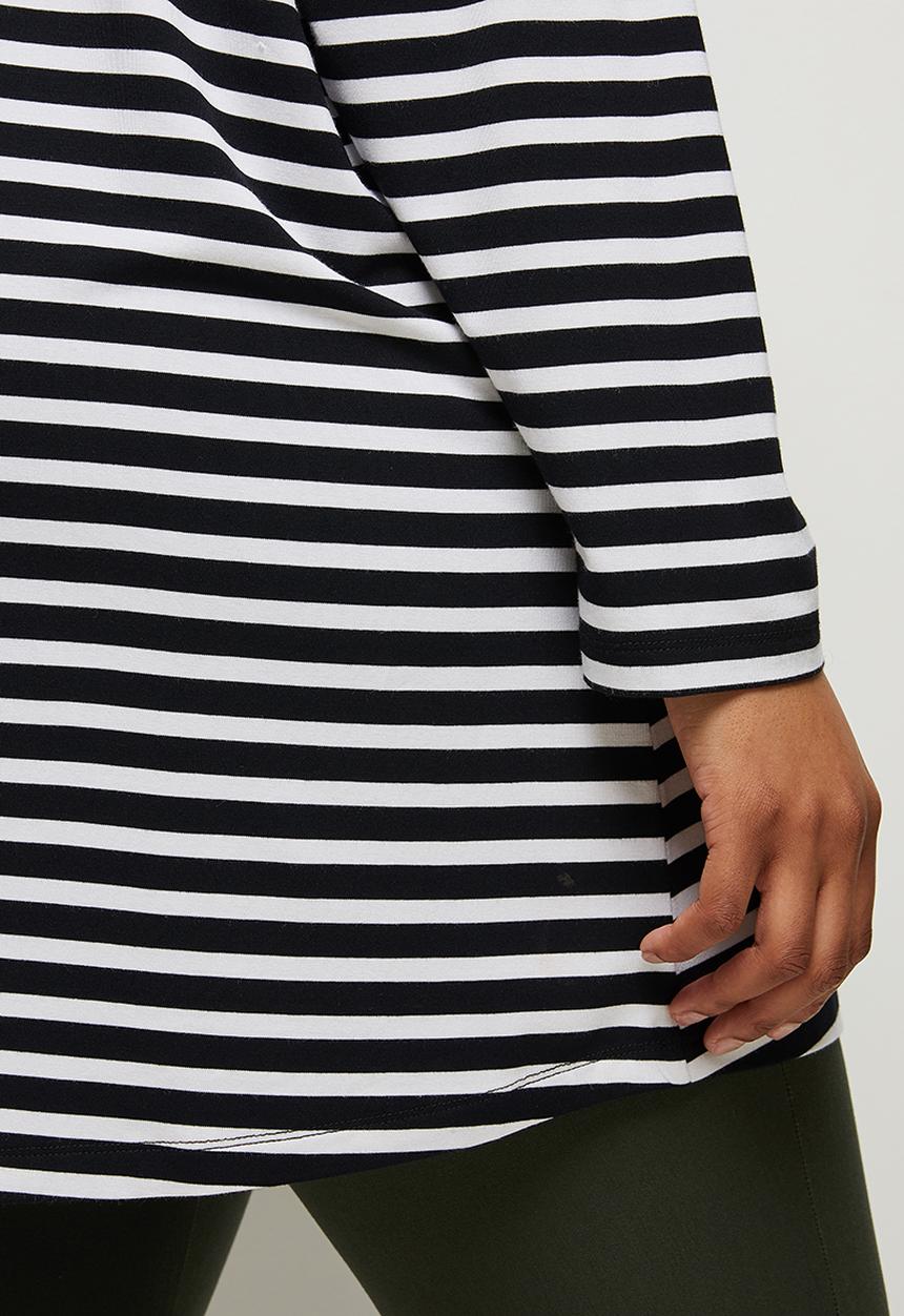 edit Plus - Dolman crew T-shirt - black stripe
