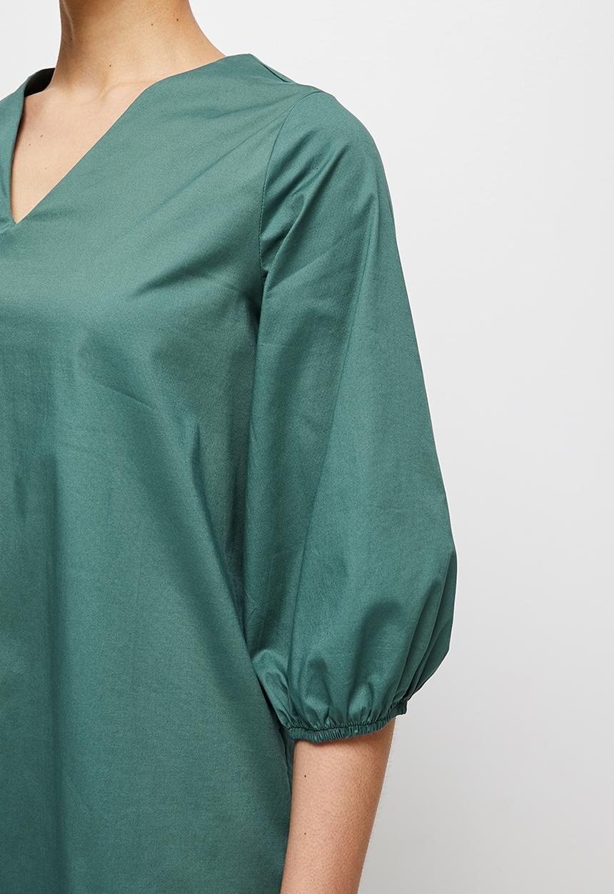 edit - Poplin notch neck tunic - sea pine