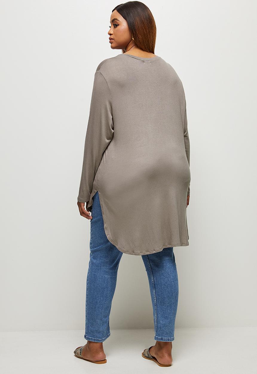 edit Plus - Curved ll tee - mocha