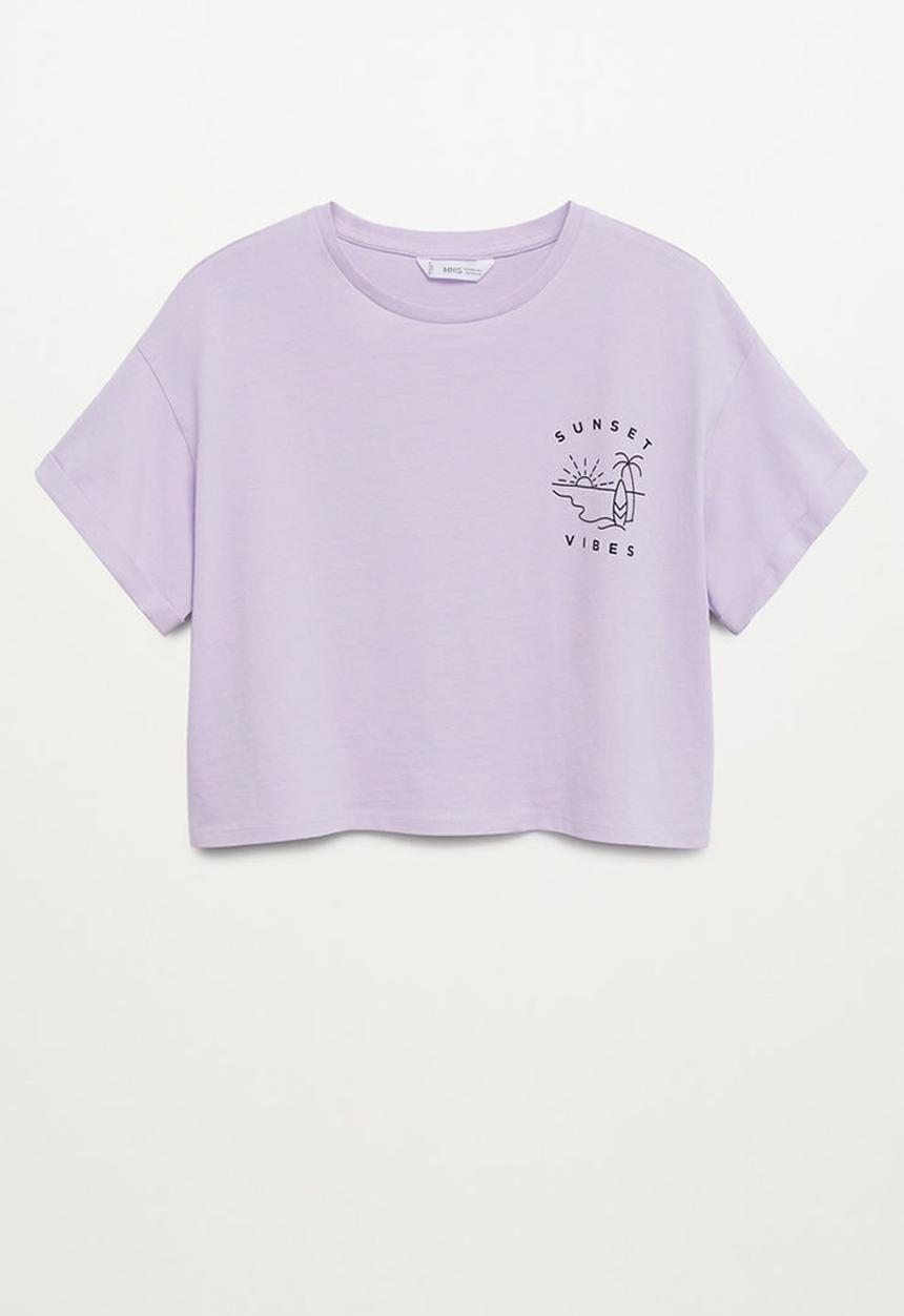 MANGO - Camiseta sunset - purple