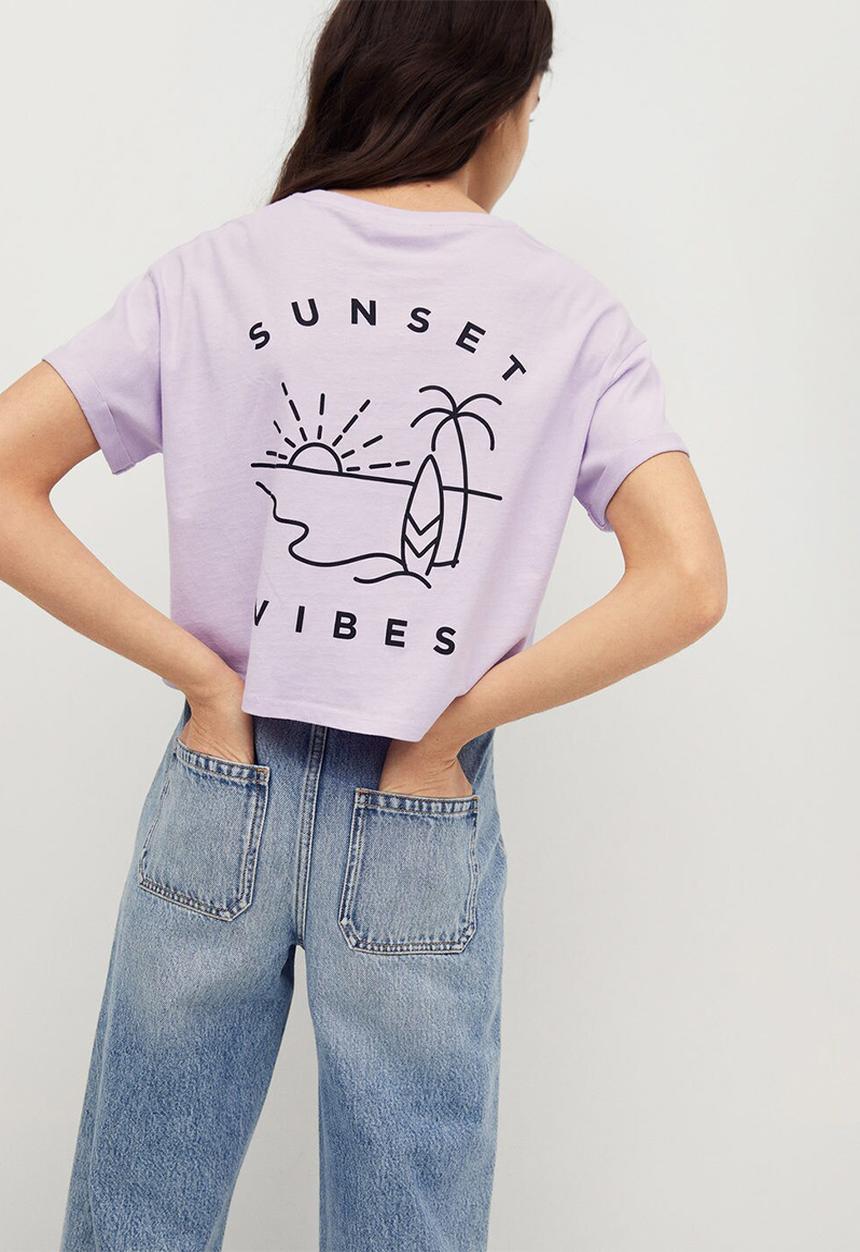 MANGO - Camiseta sunset - purple