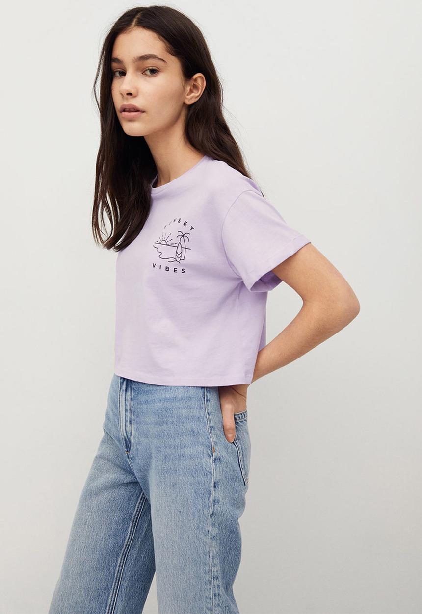 MANGO - Camiseta sunset - purple