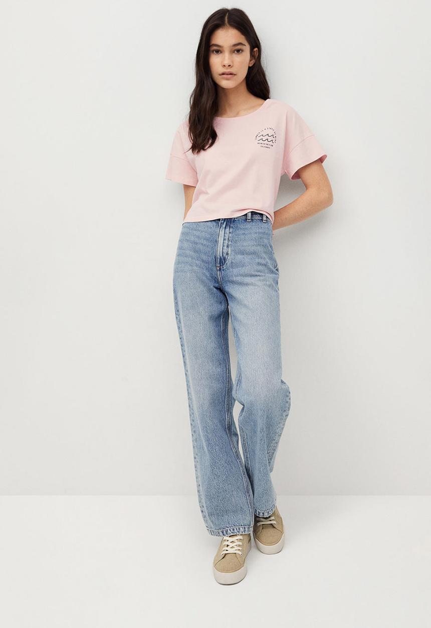 MANGO - Camiseta waves - pink