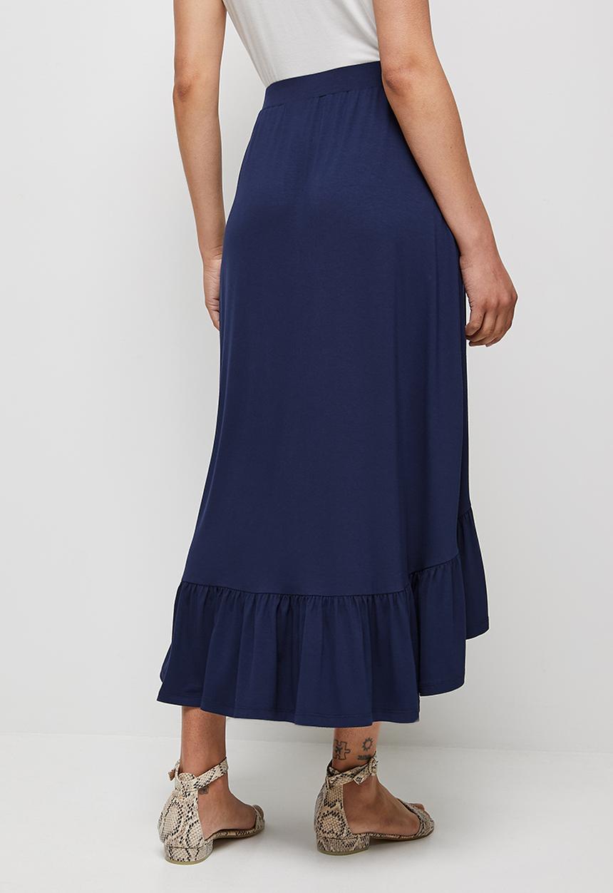 edit - Conscious tiered midi skirt - navy