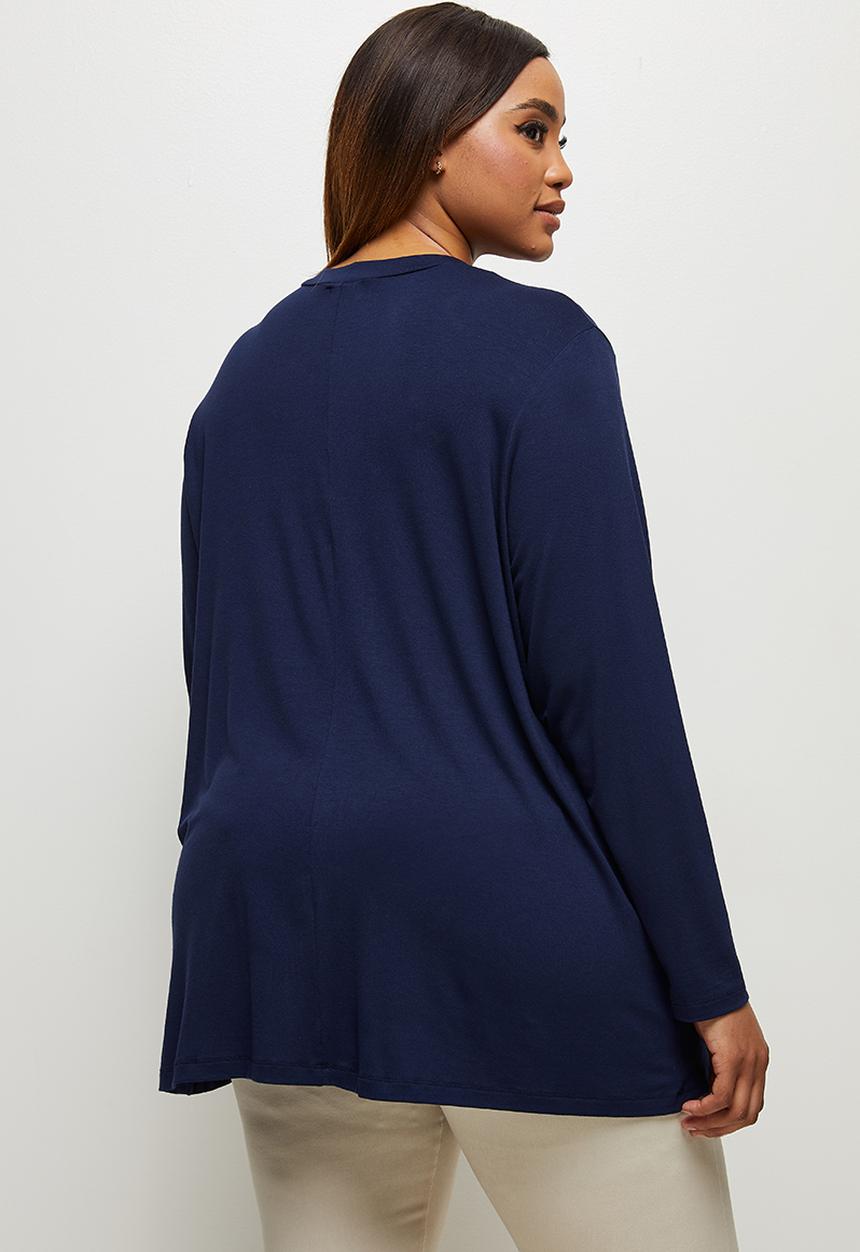 edit Plus - Mock wrap tee - navy