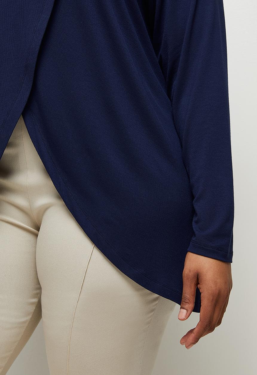 edit Plus - Mock wrap tee - navy