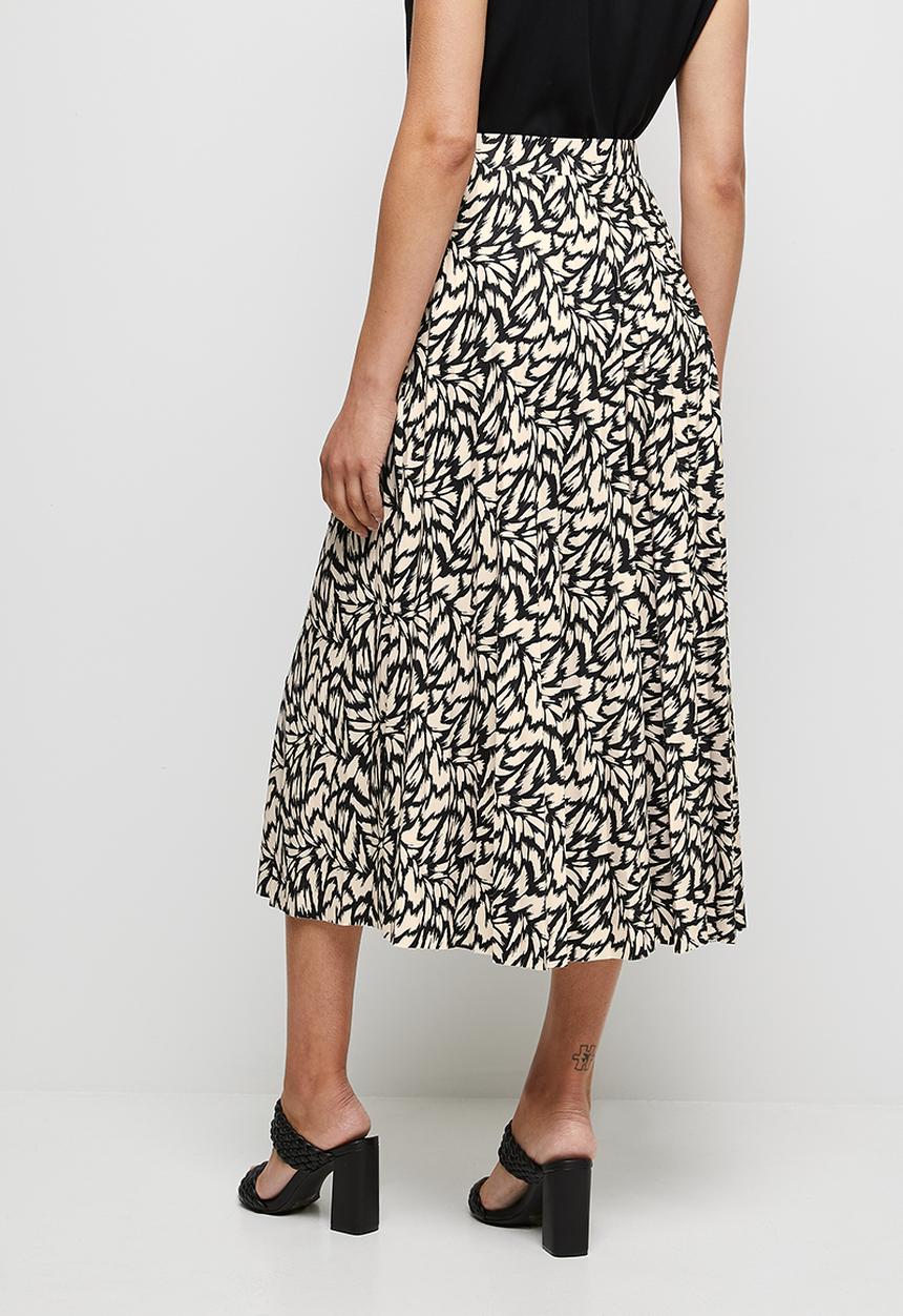edit - Knit pleated midaxi skirt - black ikat