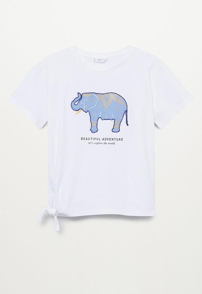 MANGO - Elephant short sleeve tee - white