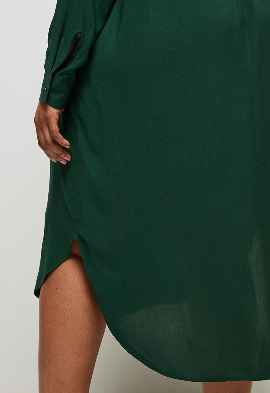edit Plus - Basic midi shirt dress - green