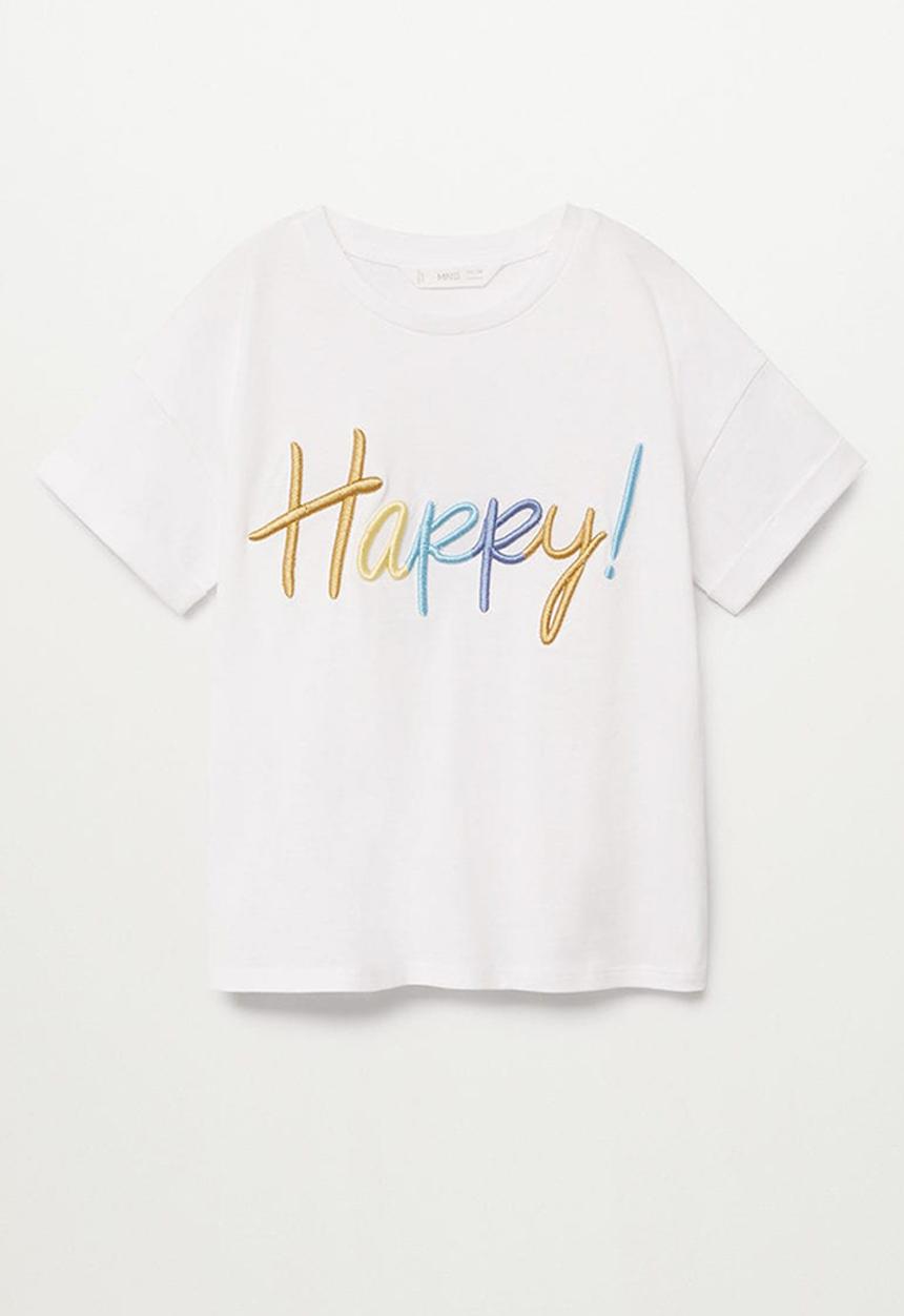 MANGO - Happy short sleeve tee - white