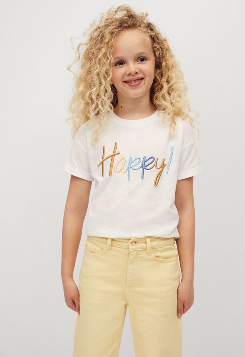 MANGO - Happy short sleeve tee - white