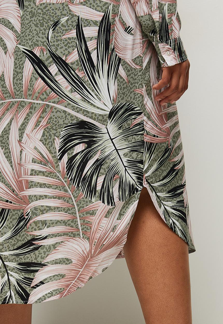 edit Plus - Basic midi shirt dress - abstract floral