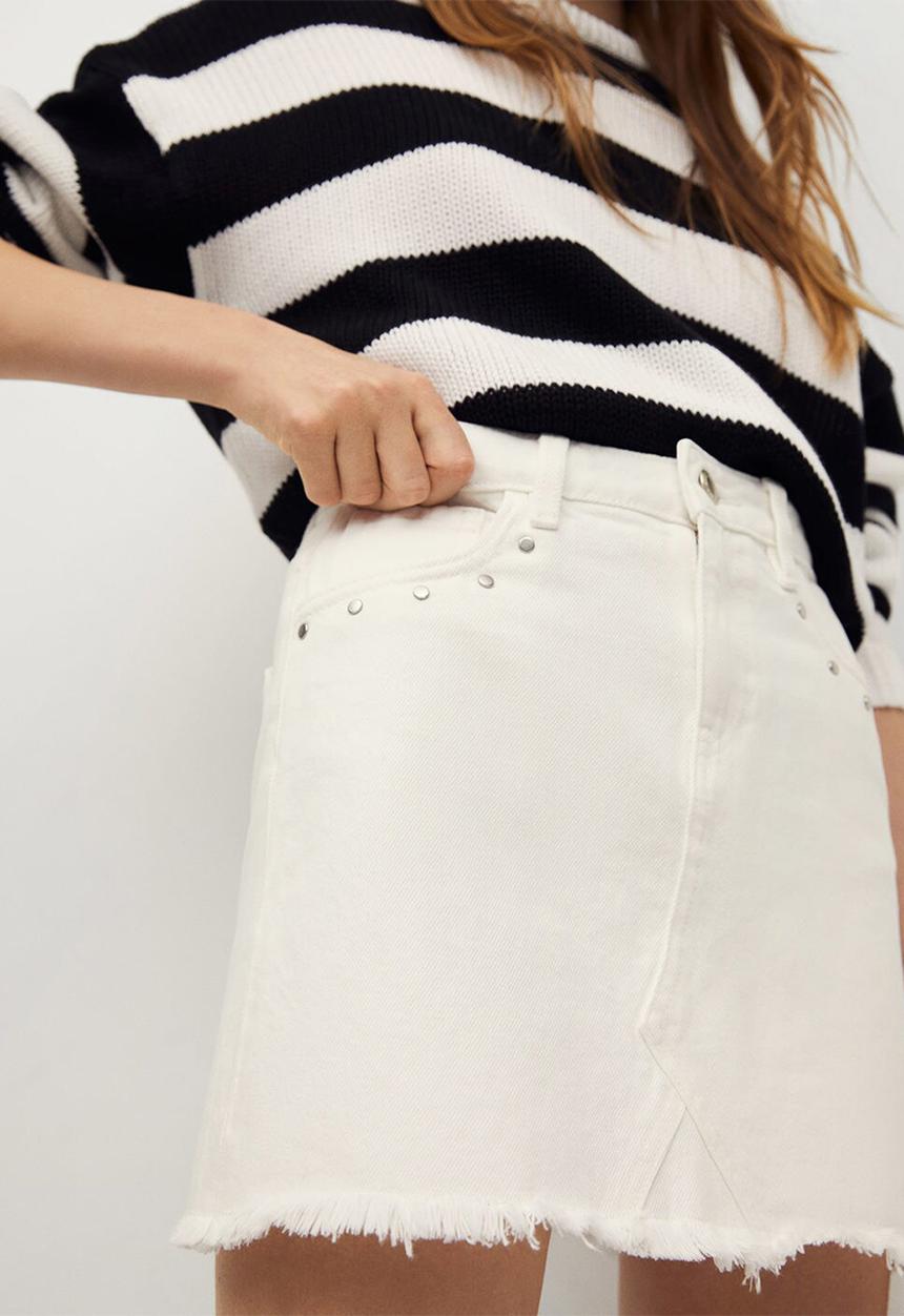 MANGO - Falda anns - white