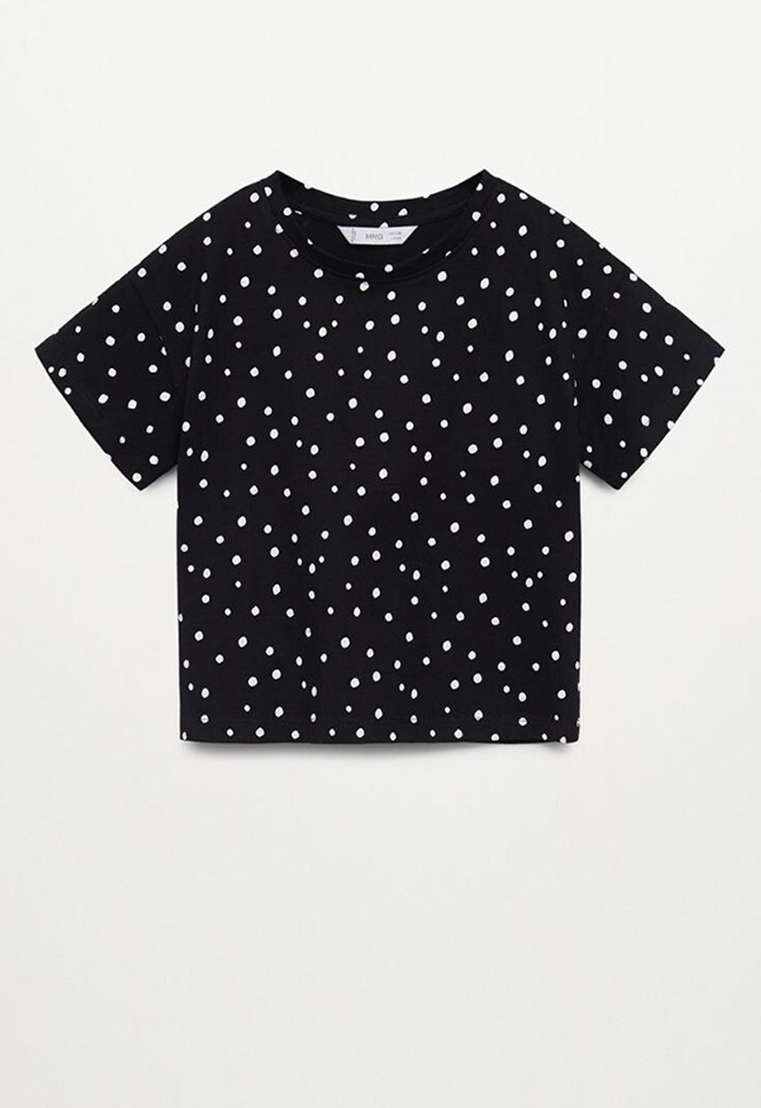 MANGO - Camiseta stamp - black