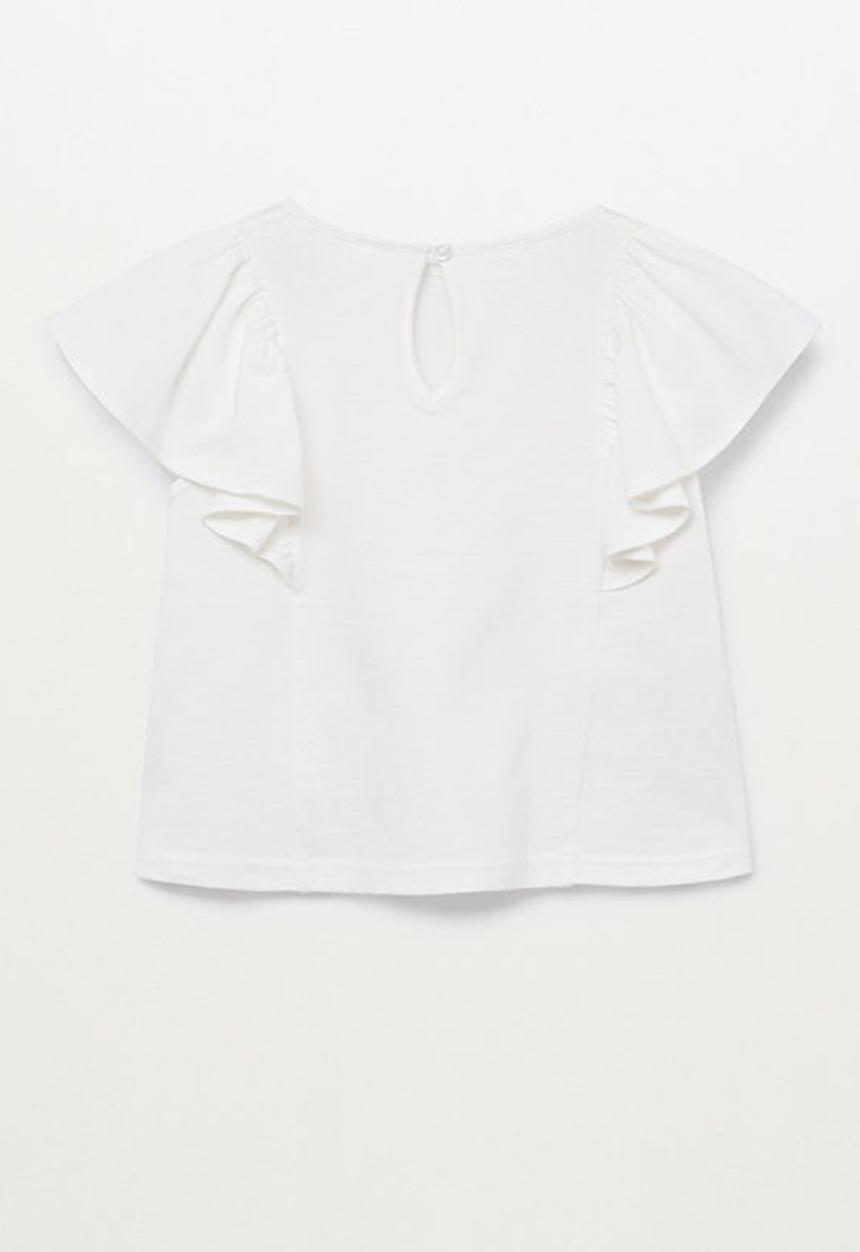 MANGO - Ruffled T-shirt priscila - white