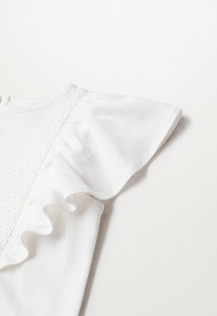 MANGO - Ruffled T-shirt priscila - white