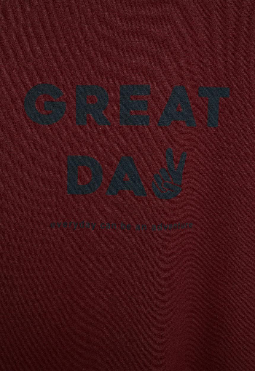 MANGO - T-shirt thinking - dark red