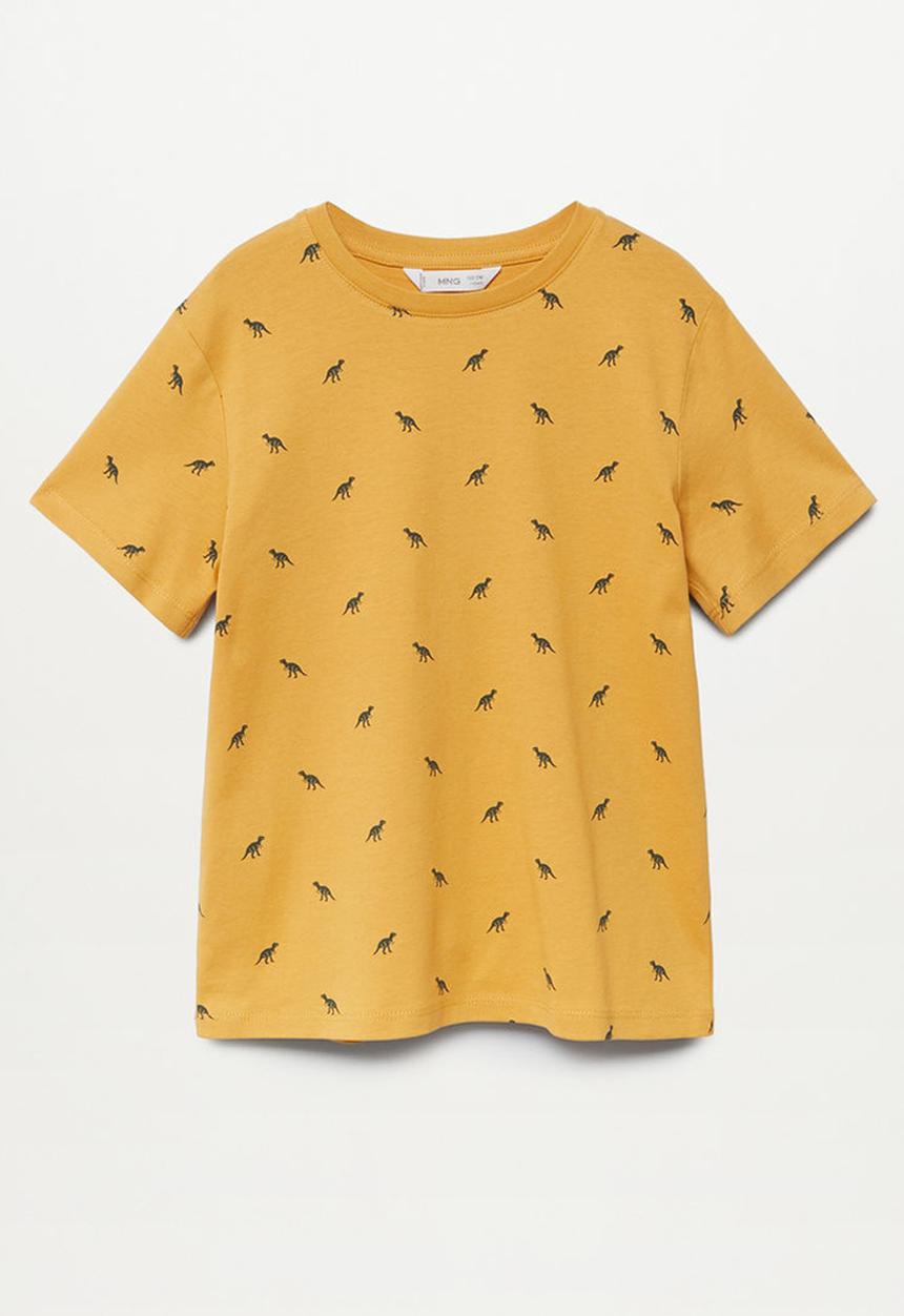 MANGO - T-shirt stamp8 - yellow