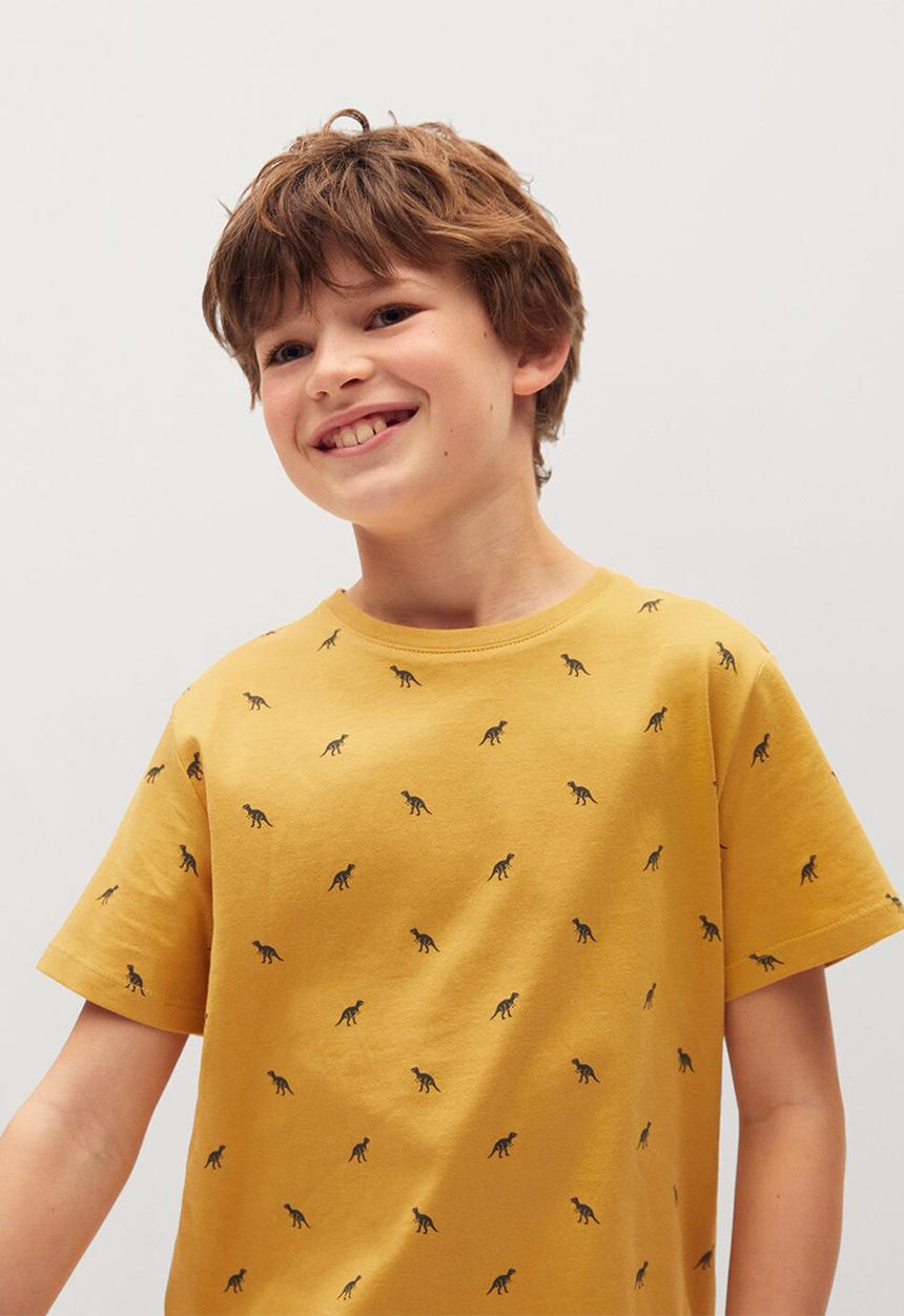 MANGO - T-shirt stamp8 - yellow