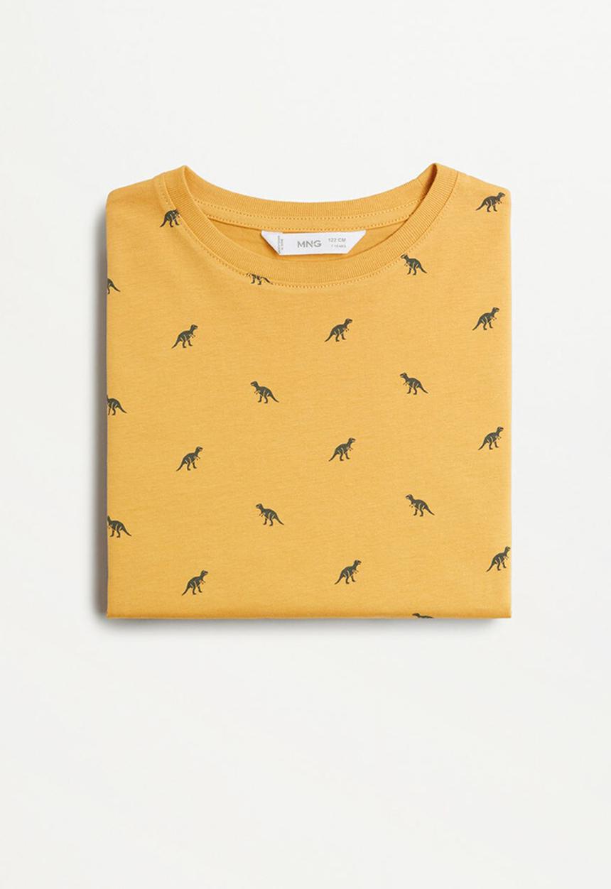 MANGO - T-shirt stamp8 - yellow