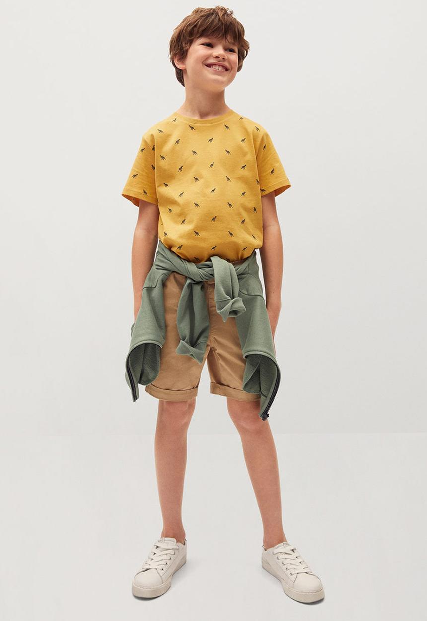 MANGO - T-shirt stamp8 - yellow
