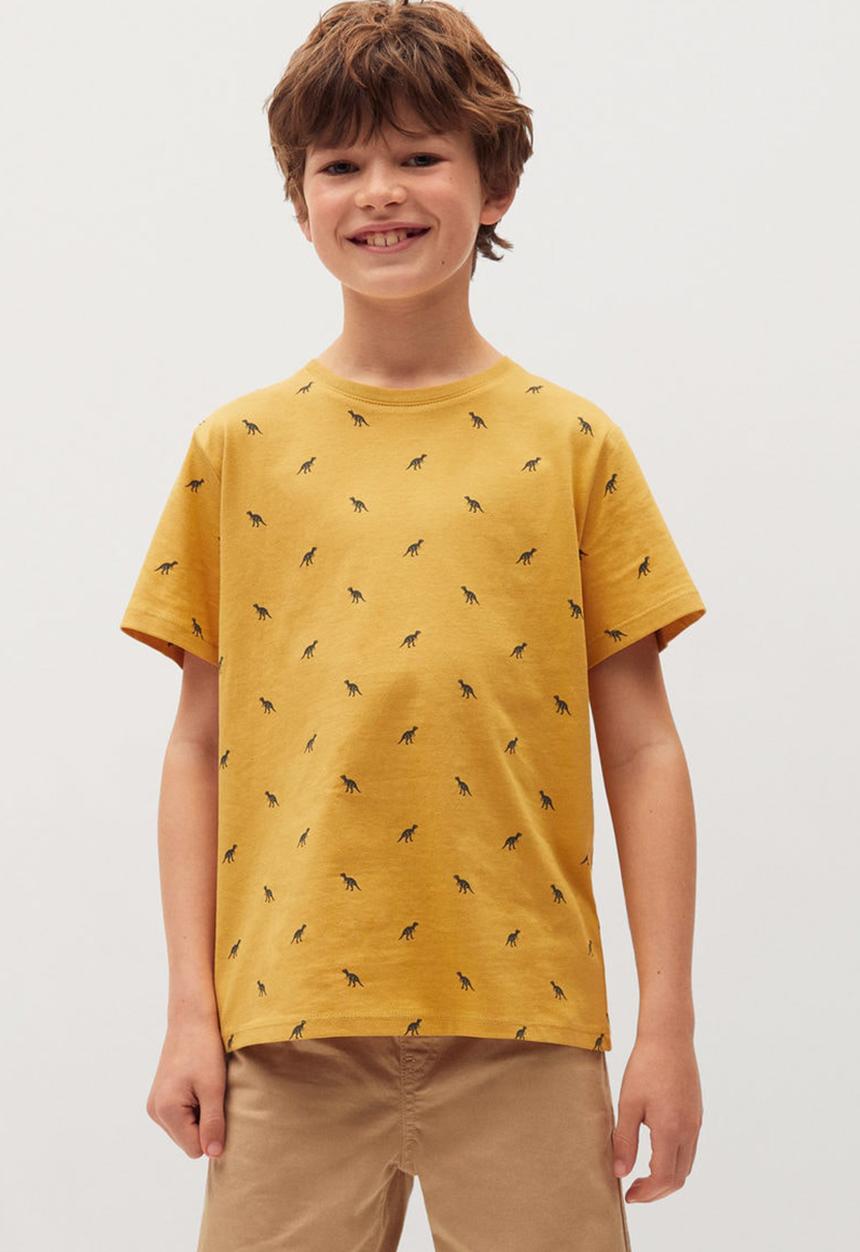 MANGO - T-shirt stamp8 - yellow