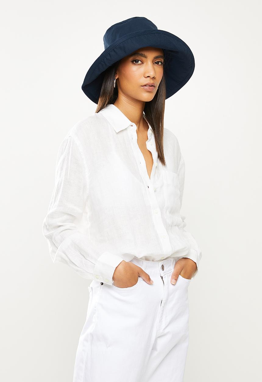 Freya Hats  - Maya wide brim bucket hat - navy