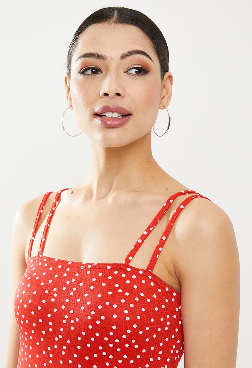 Missguided - Double strap cami mini dress - red