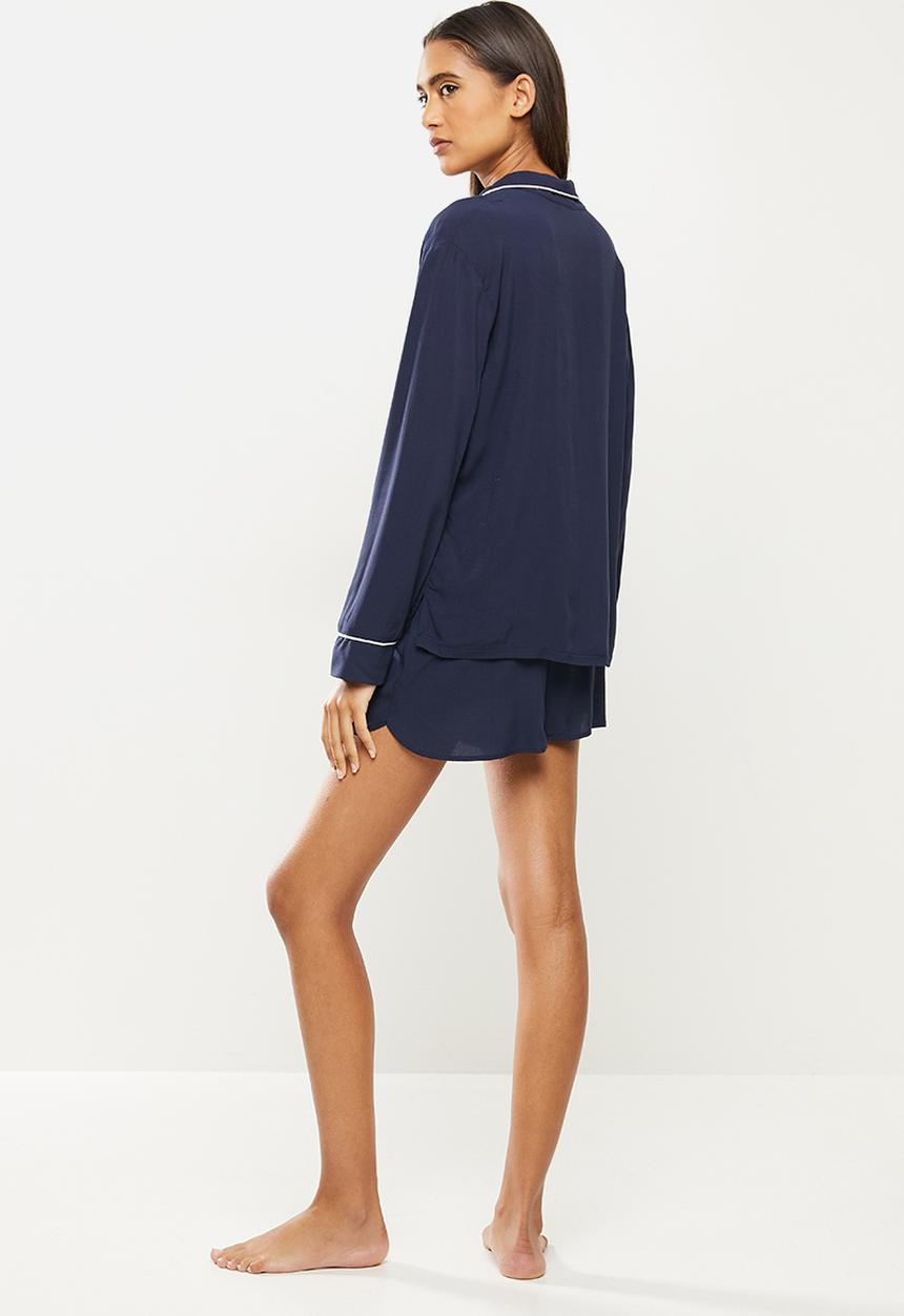 Superbalist - Sleep shirt & shorts set - ink