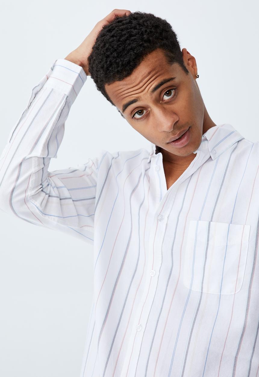 Cotton On - Brunswick shirt 3 - wide colour stripe