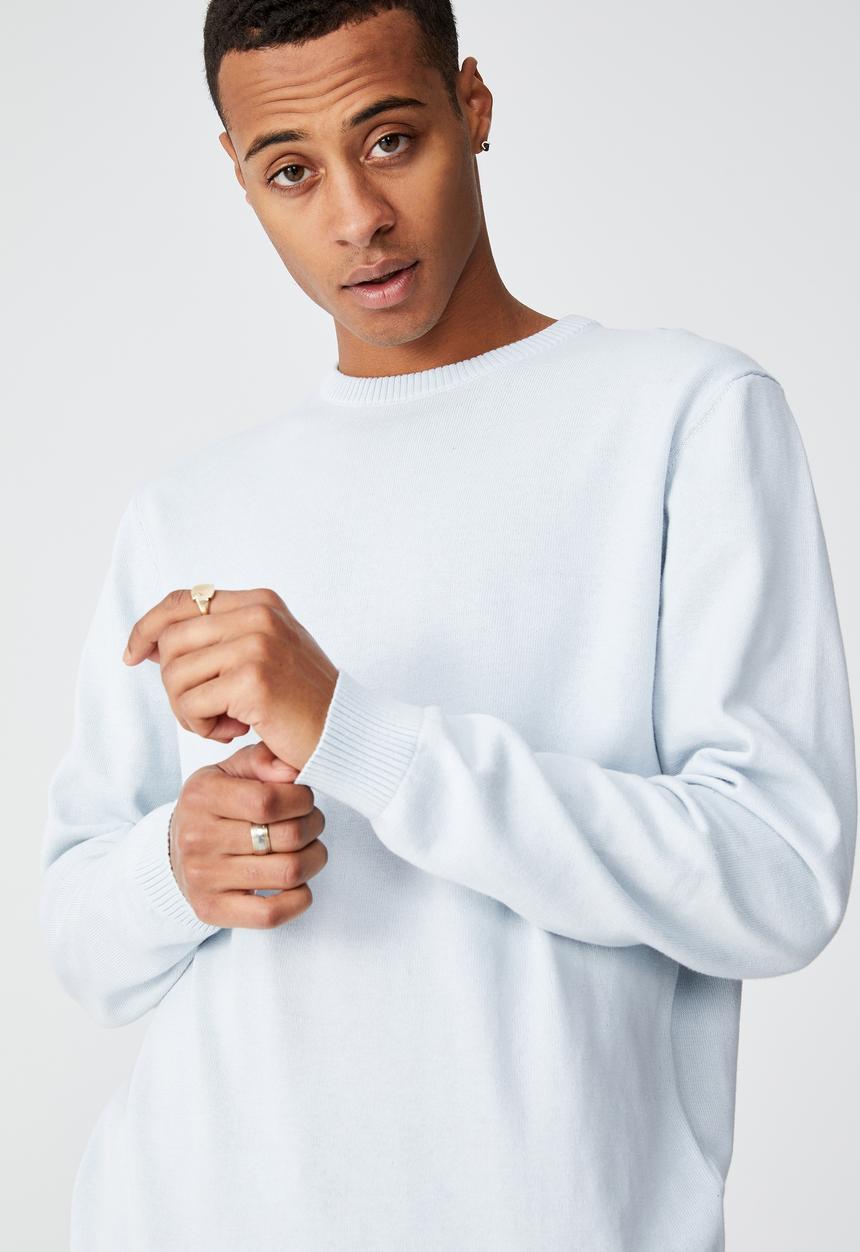 Cotton On - Lightweight crew knit - light blue