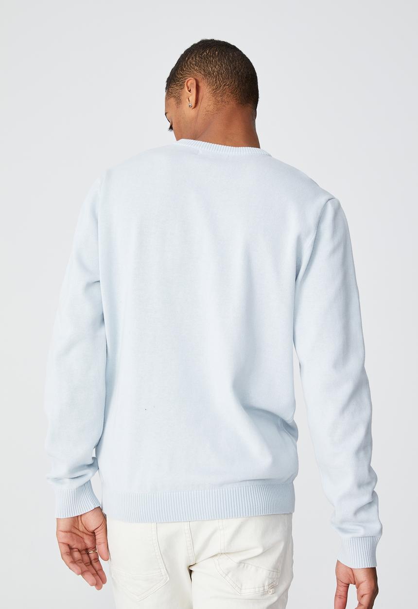 Cotton On - Lightweight crew knit - light blue